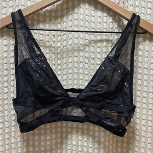 Victoria's Secret Shimmering Black Mesh Bralette